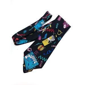 Moon enterprises inc black multi color tie men’s iron worker metal fun tie